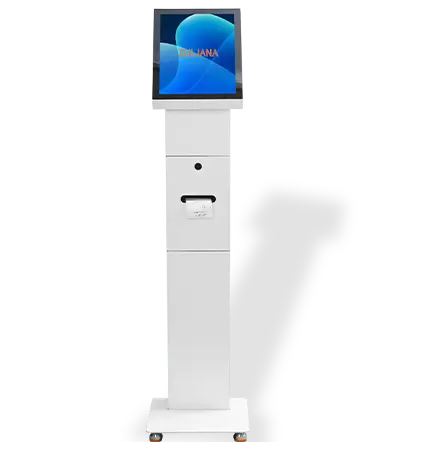 Touch Screen QueueManagement Kiosk 2 448x450 white kiosk